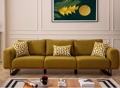 Italian Sofa Couch Upholstery 4 Seater Furniture 270cmTextile Couches new